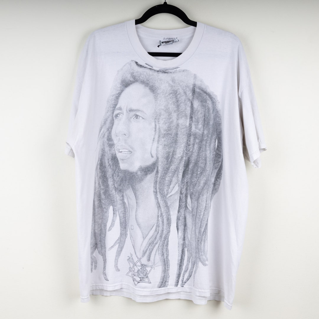 Vintage 90s Lee AOP Bob Marley Charcoal Full Face All Over Print