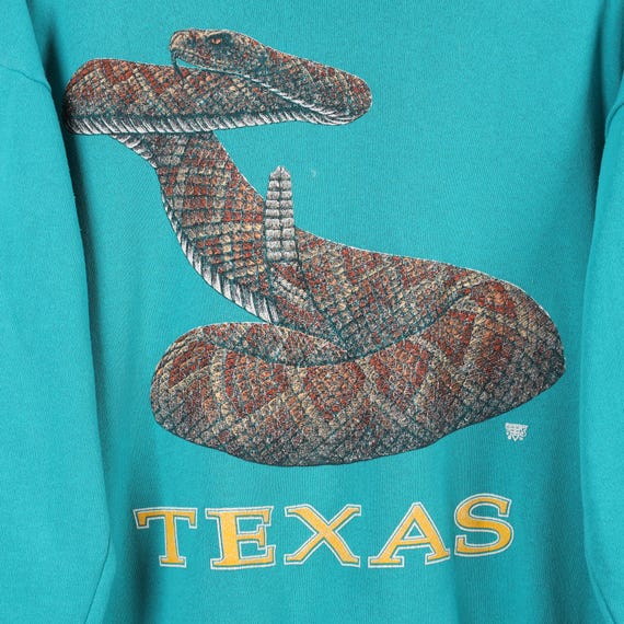Vintage 90s Texas Snake Python Green Graphic Prin… - image 4
