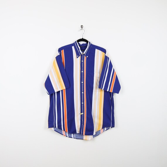 Vintage 90s Nautica Multicolor Vertical Striped S… - image 1