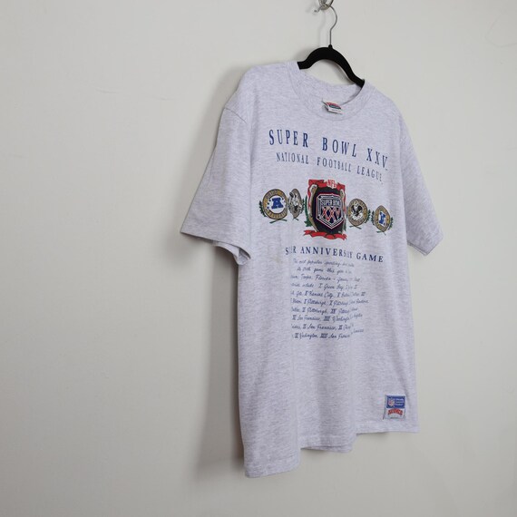 Vintage 90s Super Bowl XXV National Football League Graphic T