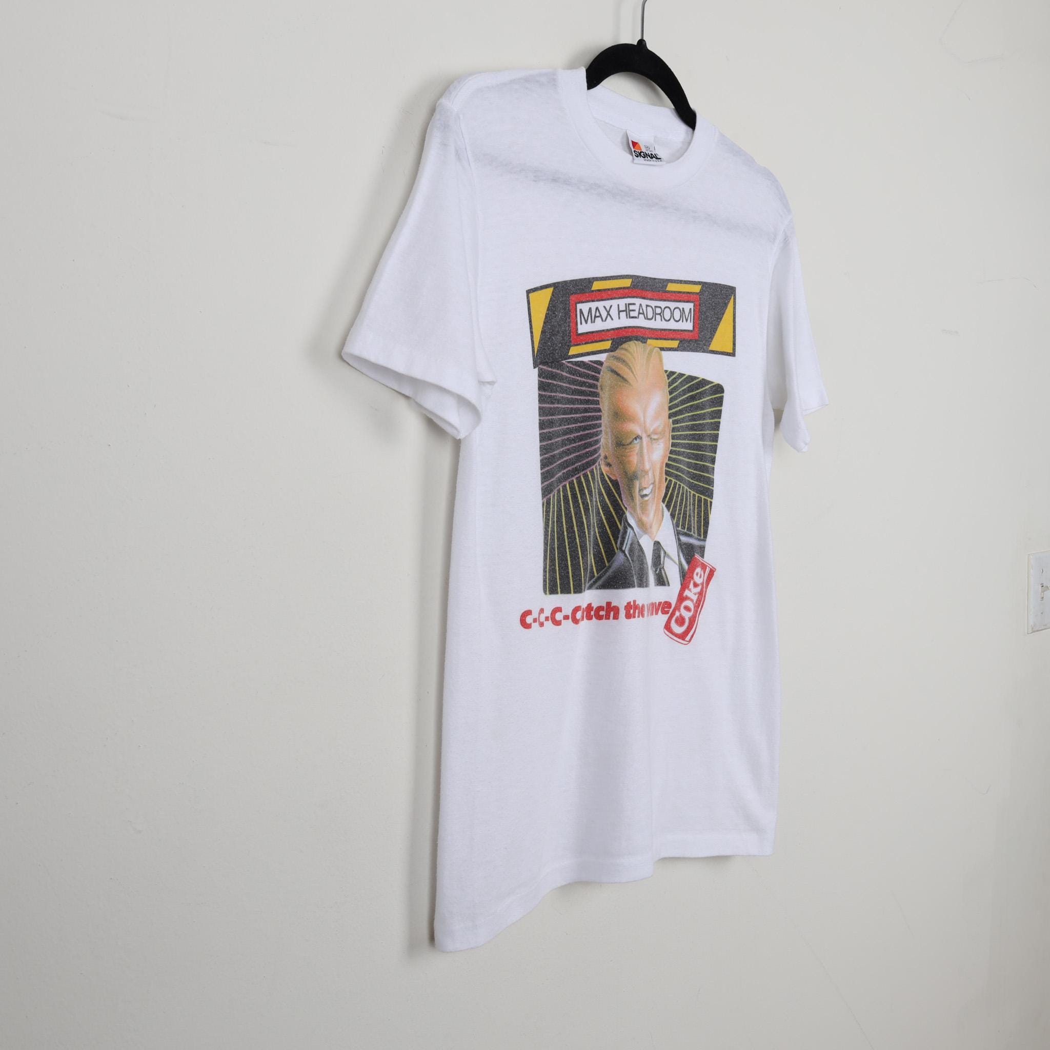 Vintage 80s Max Headroom Catch the Wave Coke Coca Cola White 