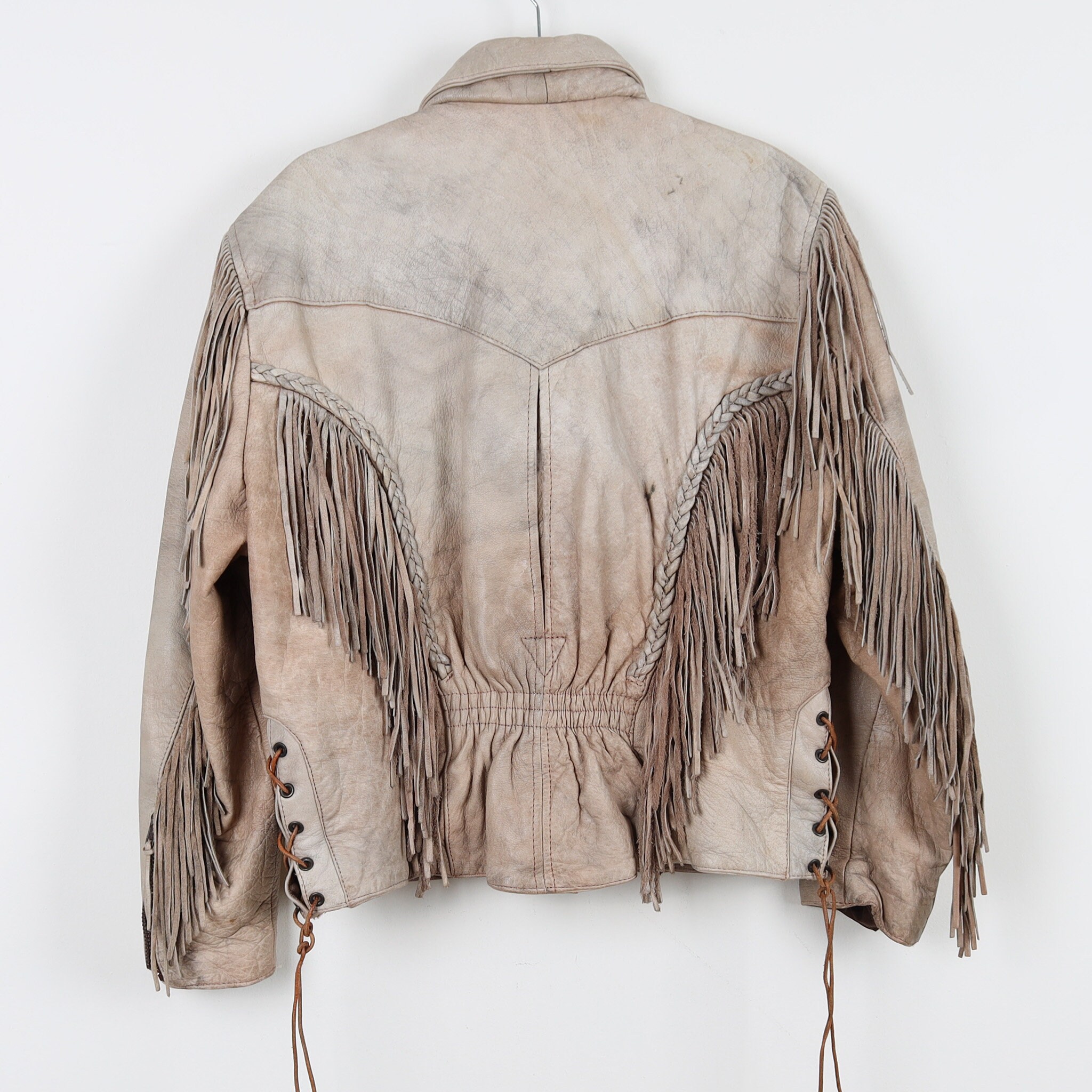 Vintage 90s Beige Brown Suede Fringe Leather Jacket Moto Vintage 90s Beige Brown Suede Fringe Leather Jacket Moto