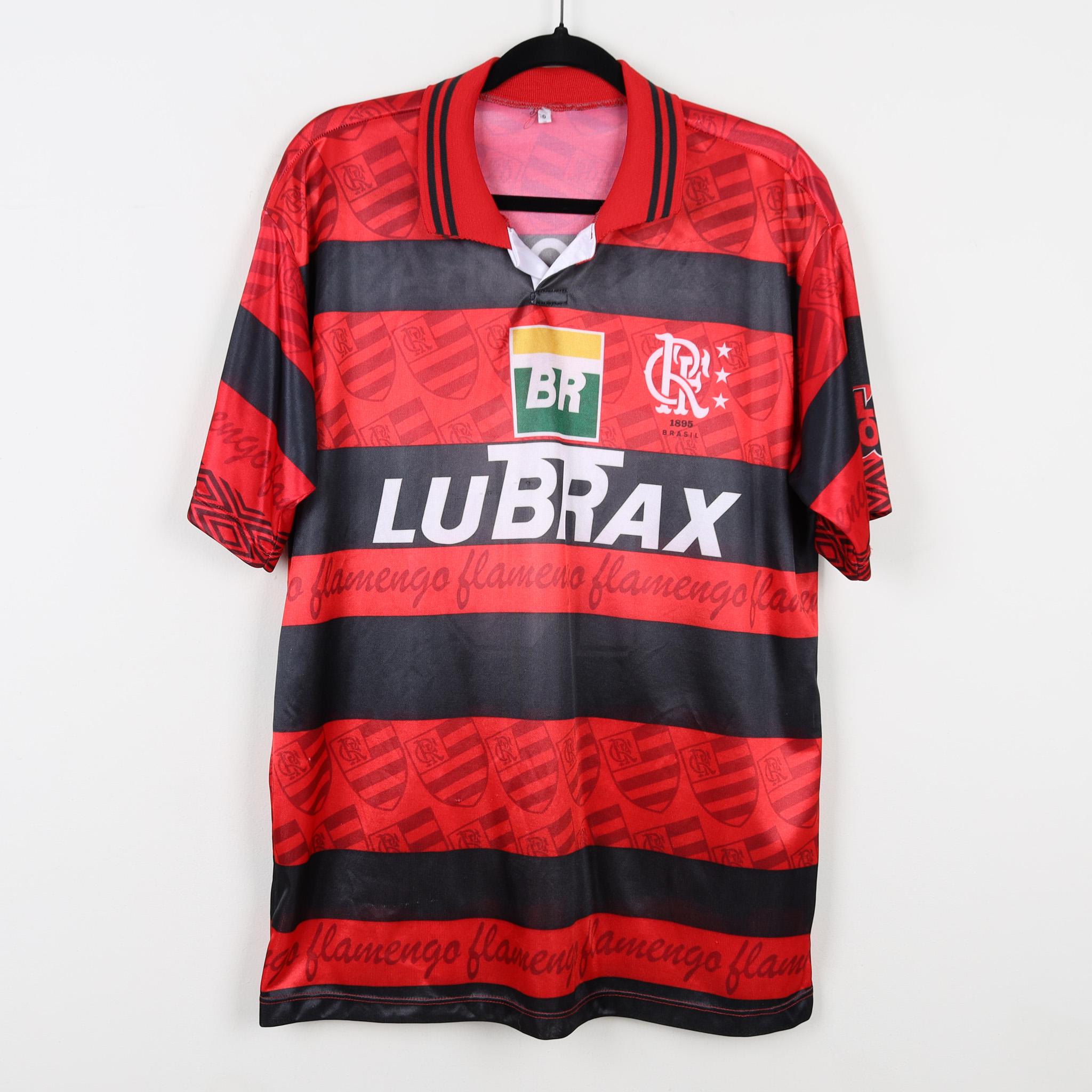 Vintage 90s Red Striped BR Lubrax 1995-96 Flamengo Centenary
