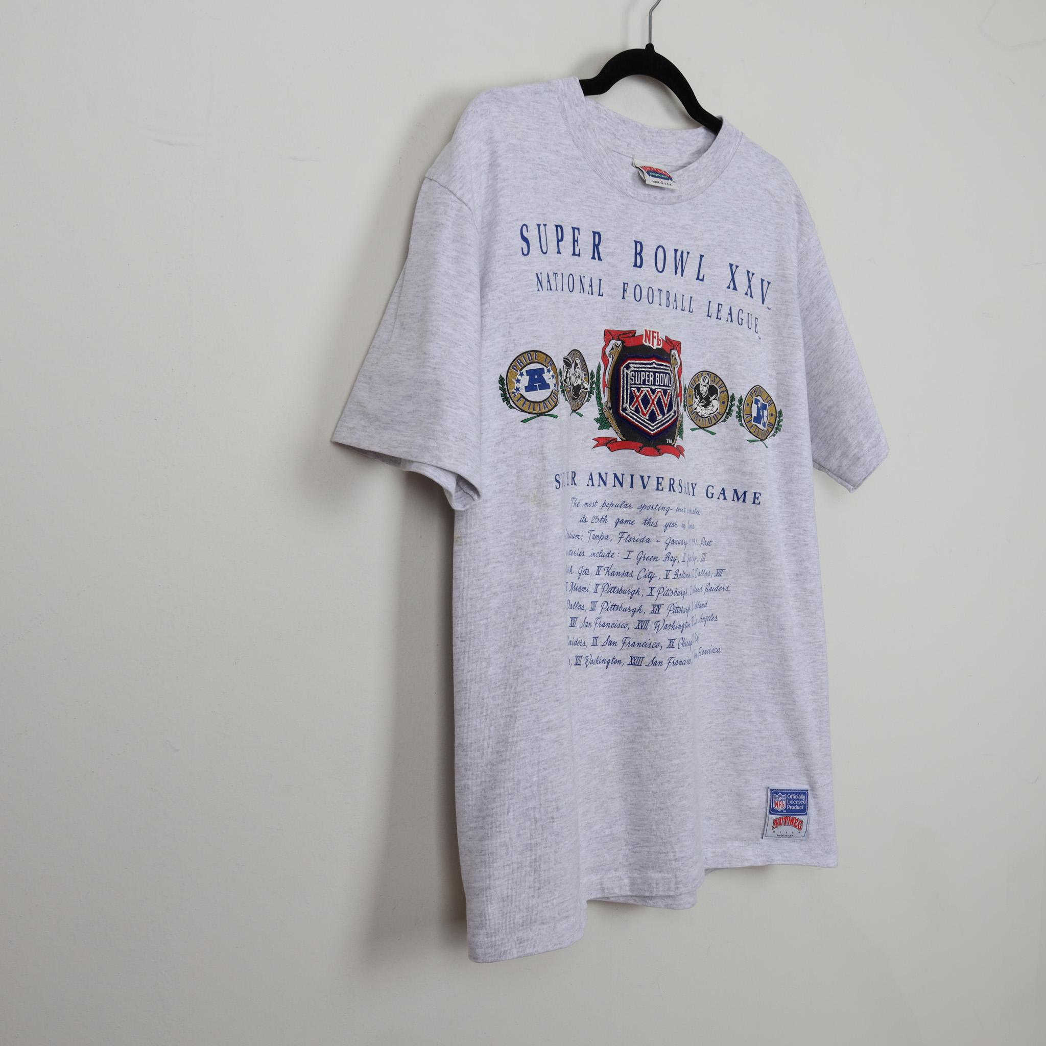 Vintage 90s Super Bowl XXV National Football League Graphic T