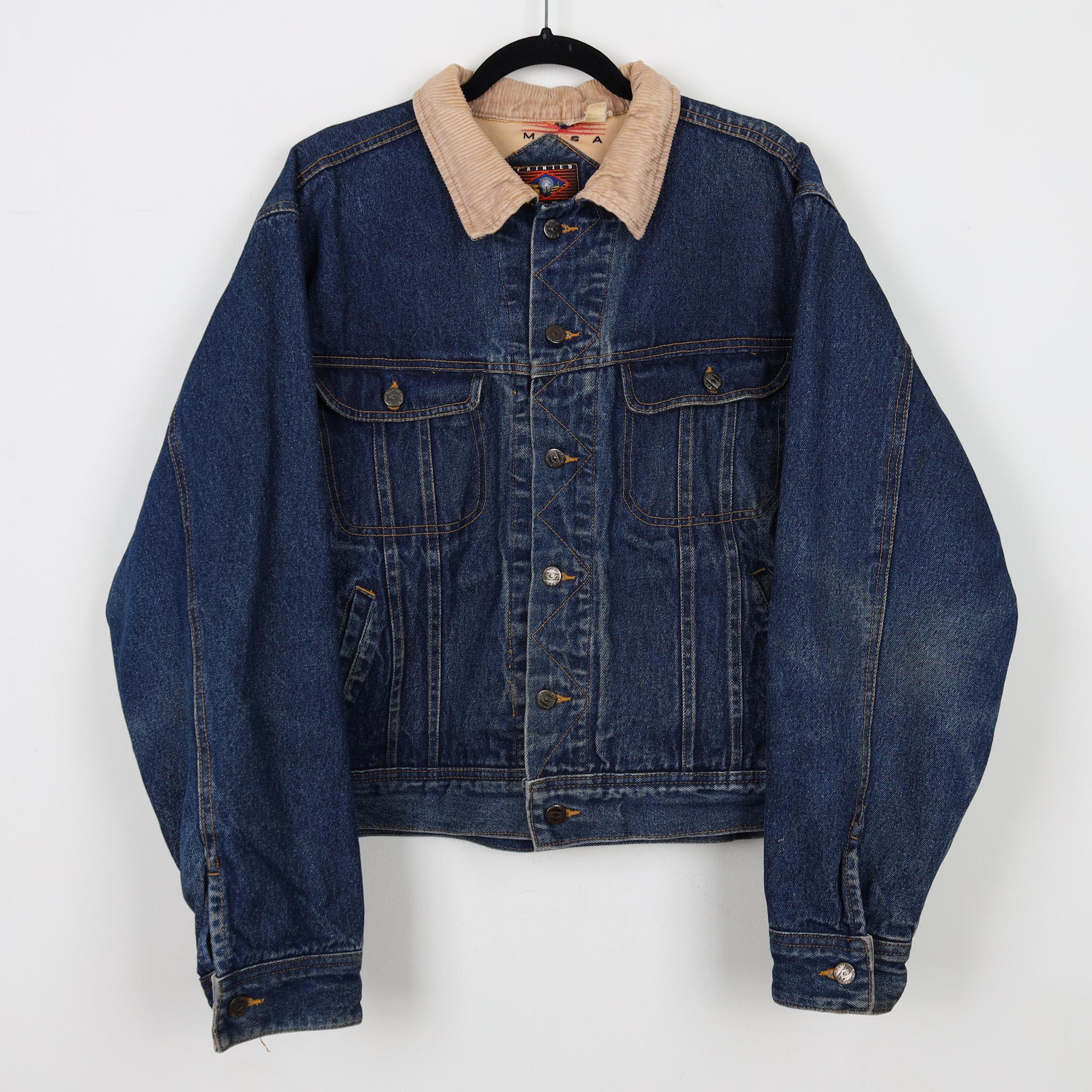 Vintage Denim Jacket Corduroy Collar - Etsy