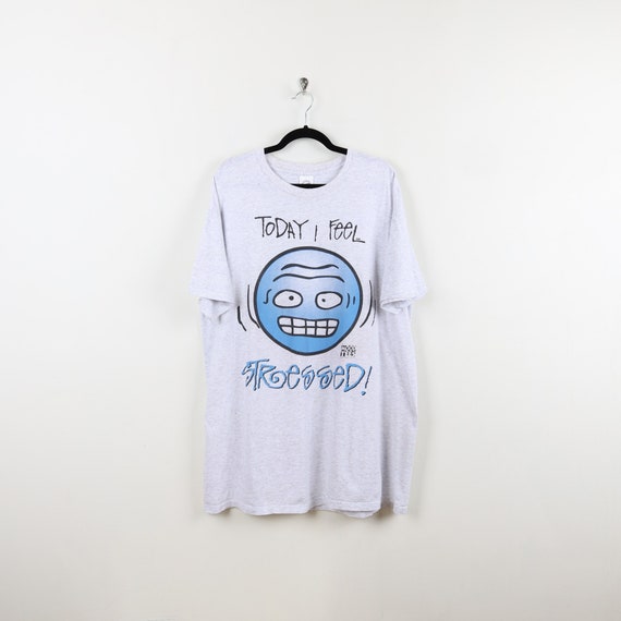 Vintage 90s  Mood Tees Today I feel Stressed Grap… - image 1