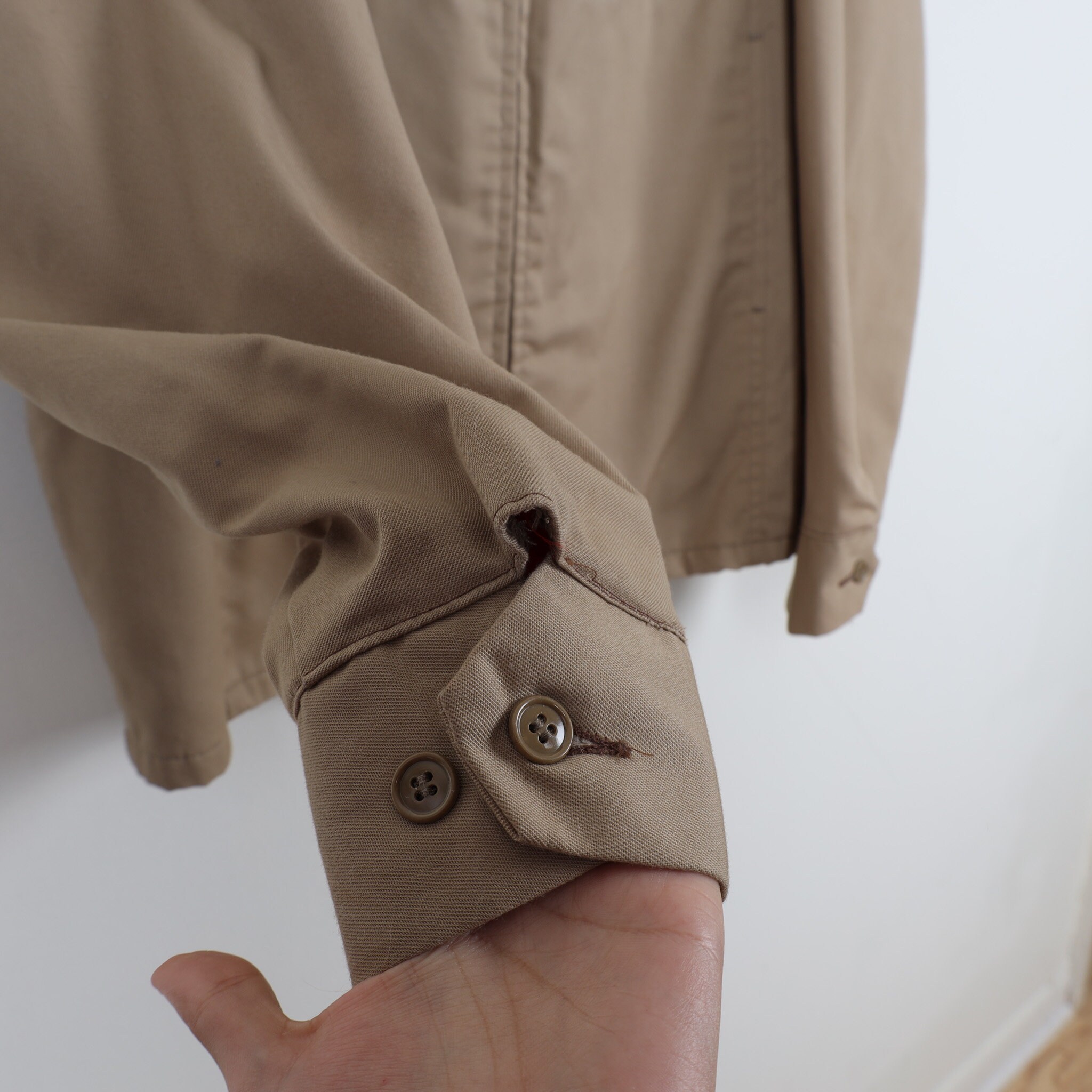 Vintage 70s Sears Beige Tan Fur Lined Khaki Preppy Military Vintage 70s Sears Beige Tan Fur Lined Khaki Preppy Military