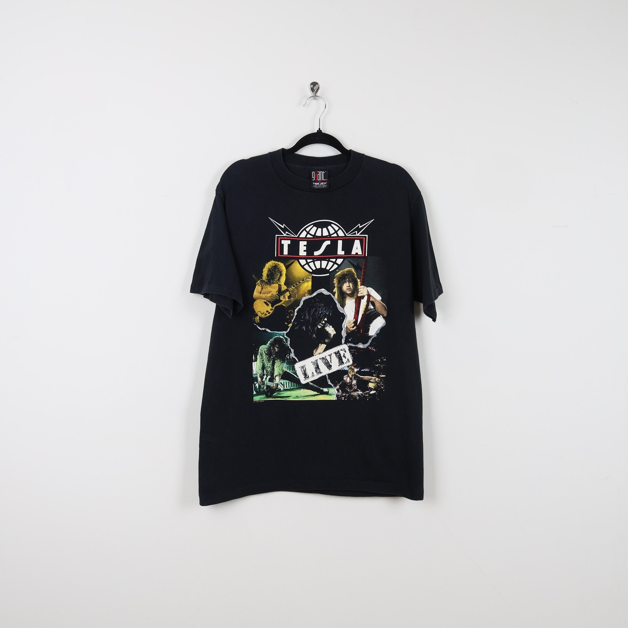 TESLA 89 パンフレット サイン入り Vintage 90s TESLA LIVE Concert Psychotic Supper Tour 1992 Black