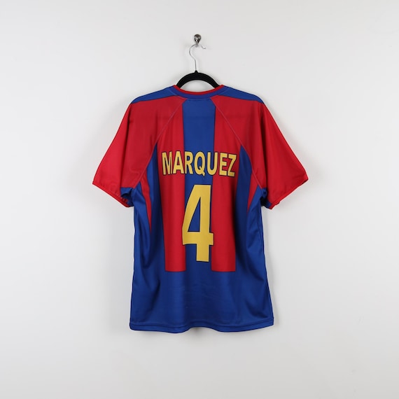 Vintage Y2K FCB Barca Barcelona Rafa Marquez #4 Embroidered Mexico
