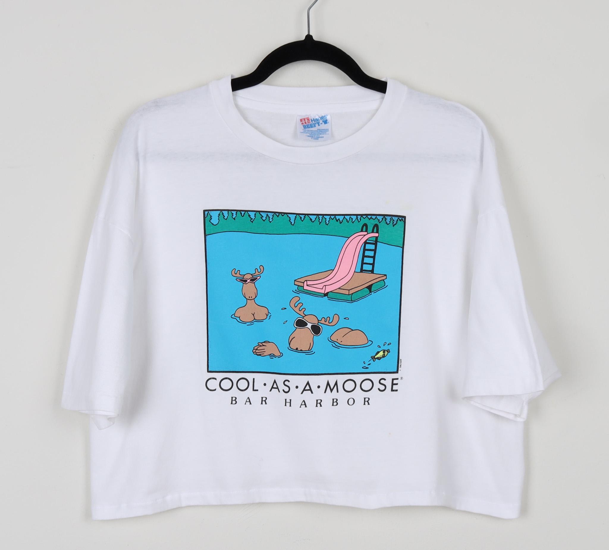 Vintage 90s Cute Cool as A Moose Bar Harbor Swimming Pool Swim