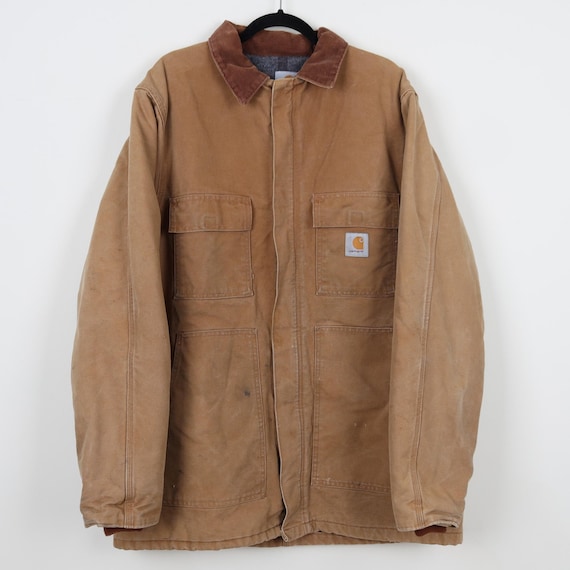 Vintage 90s Distressed Carhartt Embroidered Workwear Outdoor Brown