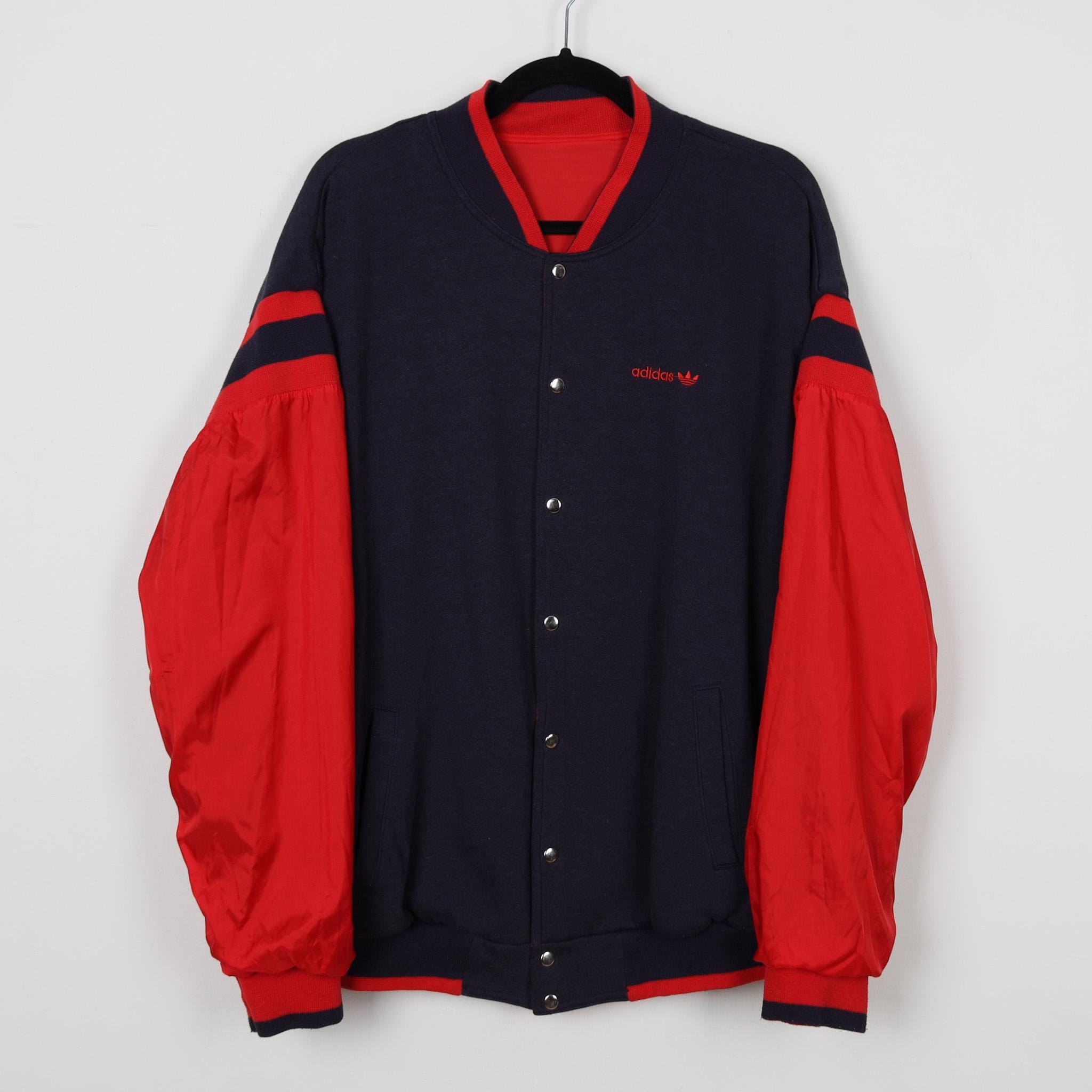 Vintage 90s Reversible Adidas Color Block Embroidered Jacket Snap 