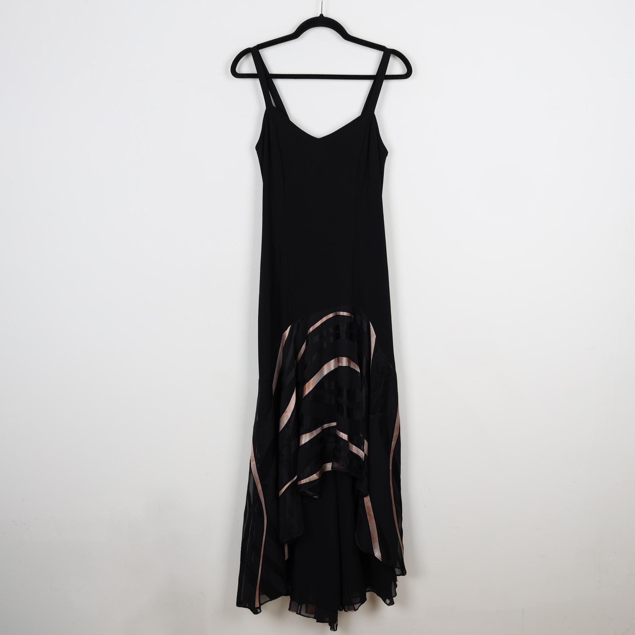 Gold Leaf Joseph Ribkoff Black And Gold Dress Vintage Y2k Joseph Ribkoff  Couture Black Gold Maxi