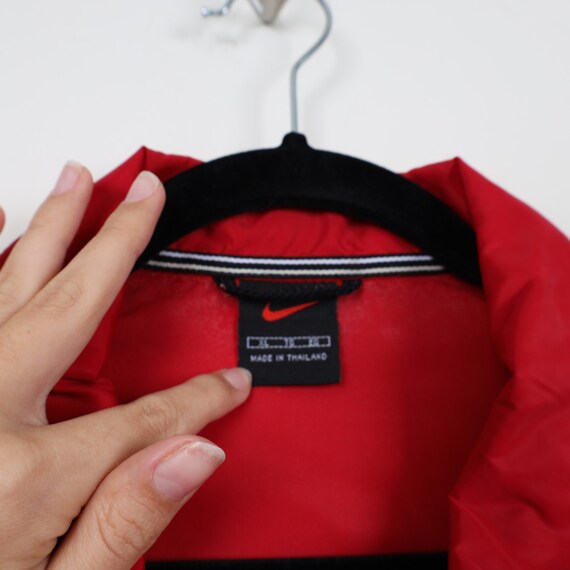 Vintage 90s NIKE Red Spring Windbreaker Jacket Full Zip Long