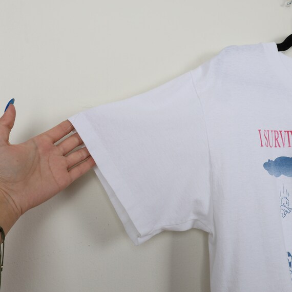 Vintage 90s I Survived The Baby Boom St Josephs Women's Hospital Nicu Babies Graphic Cropped Tee Single Stitch Reworked Crop Top Size Large View 3