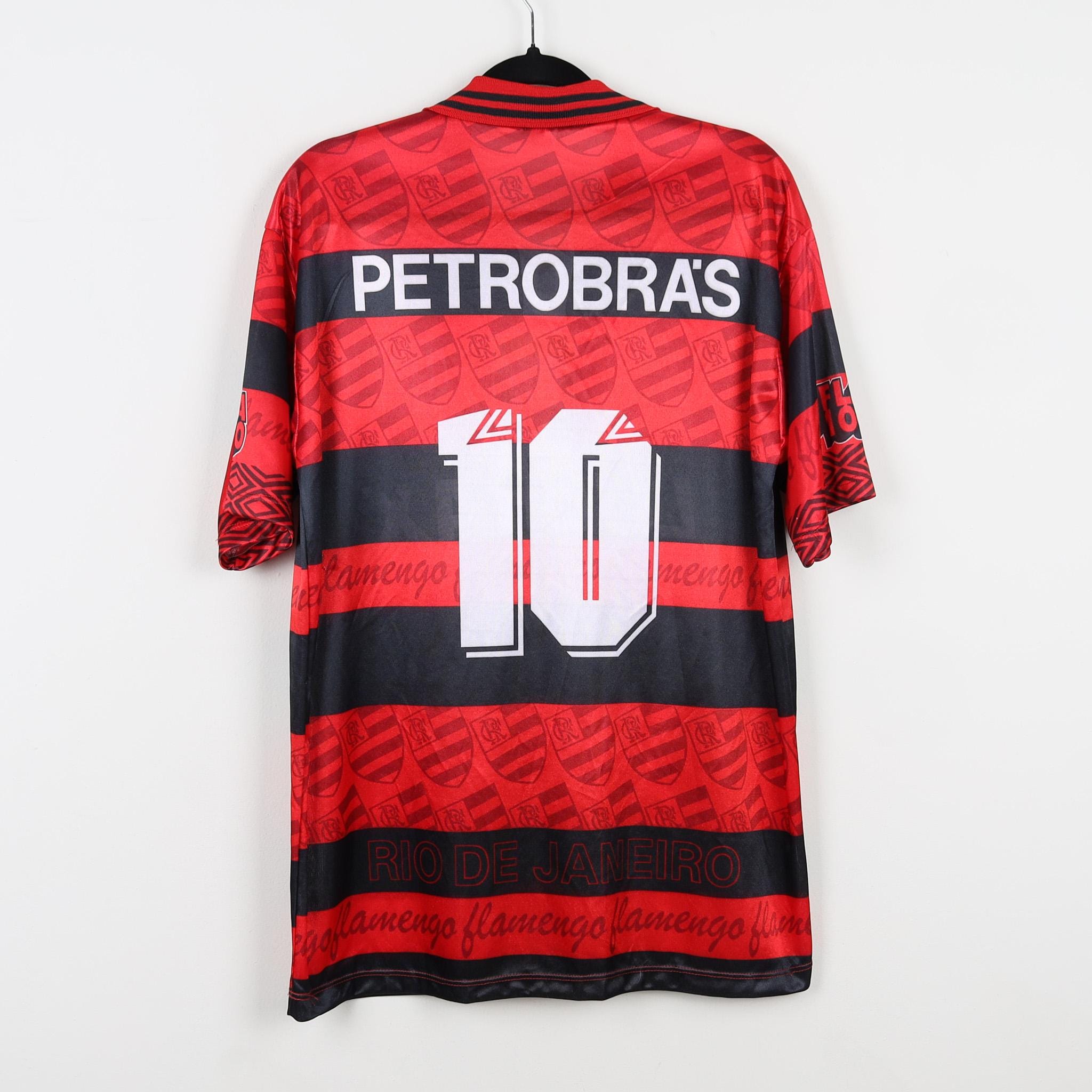 Vintage 90s Red Striped BR Lubrax 1995-96 Flamengo Centenary