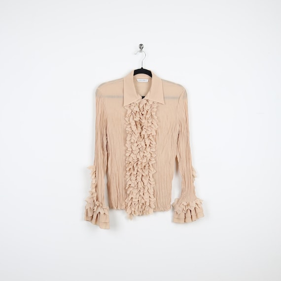 トップス vintage sheer cache-coeur blouse Sexy Sheer Mesh Long Sleeve Tops for Women Teens Vintage