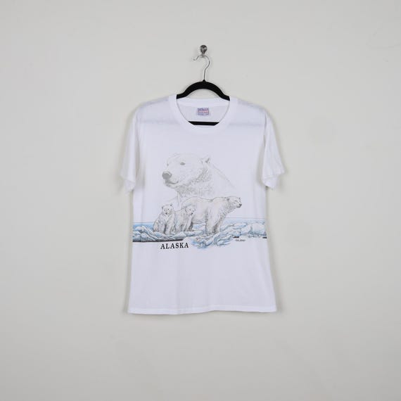 Vintage 90s Wraparound Alaska AK Polar Bears 1991 San Segal