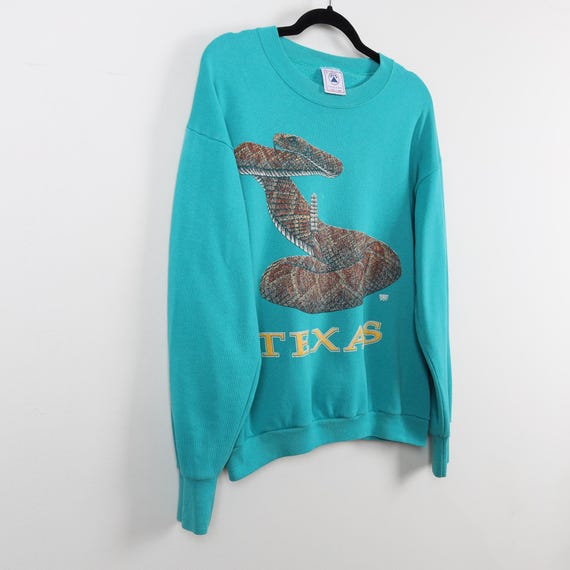 Vintage 90s Texas Snake Python Green Graphic Prin… - image 5