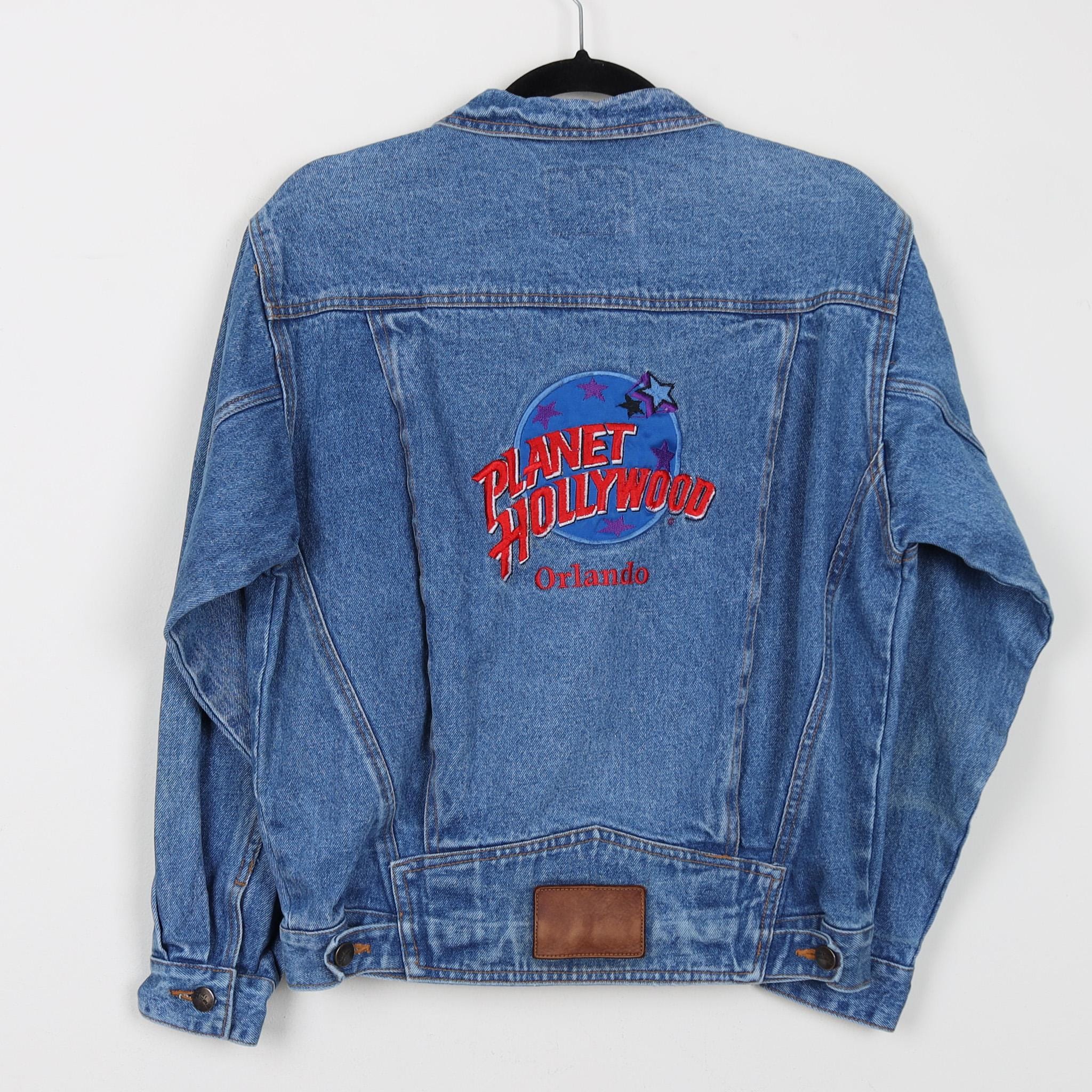 ビンテージレア！PLANET HOLLYWOOD デニムジャケット Lサイズ VINTAGE デニムジャケット gジャン 「ヴィンテージ古着」90's