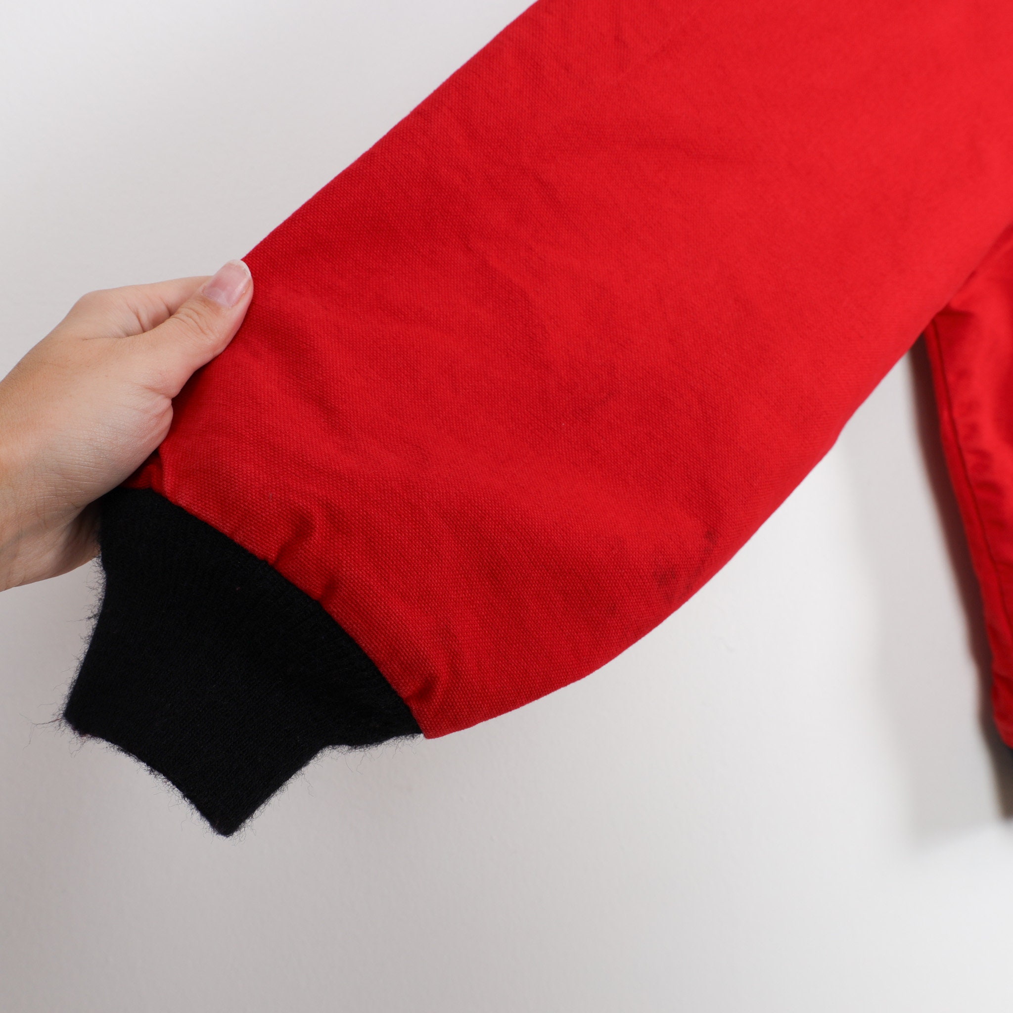 Vintage 90s Red & Black Dickies Drawstring Hoody Full Zip Vintage 90s Red & Black Dickies Drawstring Hoody Full Zip