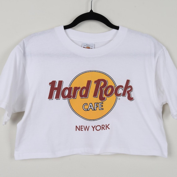 Vintage 90s White Hard Rock Cafe New York Graphic Print Crop Top T