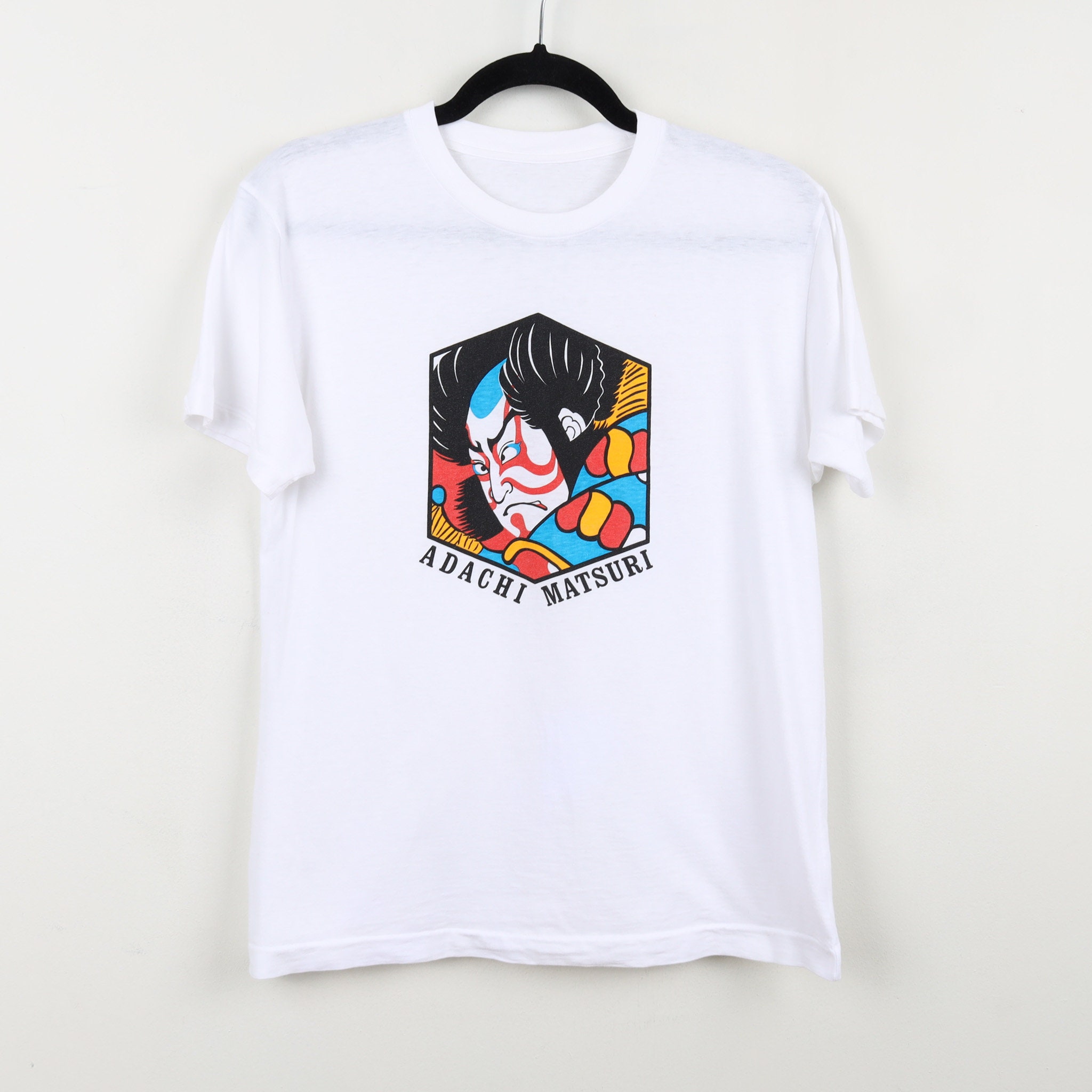 Vintage 90s Japanese Festival Adachi Matsuri White Graphic