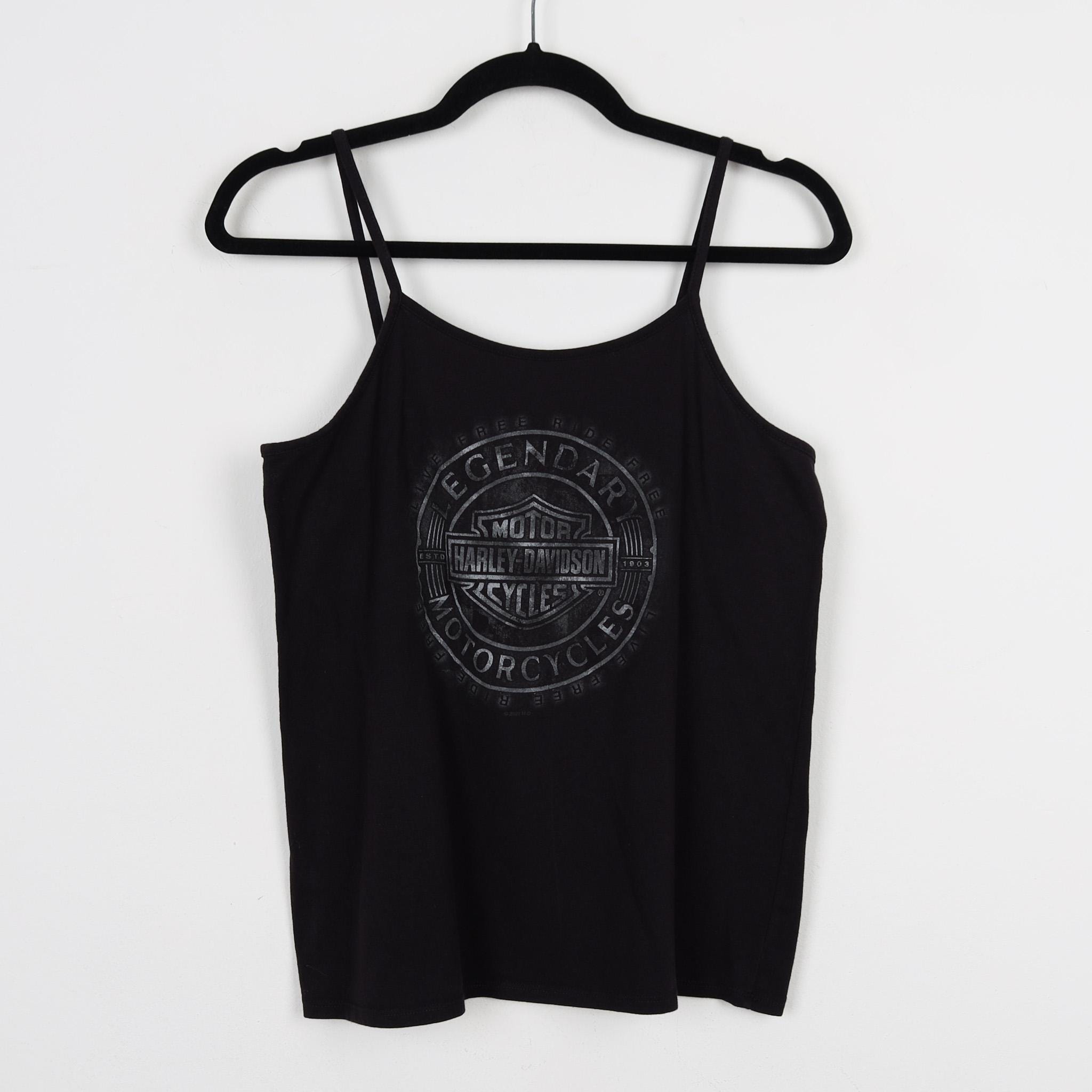 Vintage Y2K Legendary Harley Davidson Motorcycles 2021-HD Tank Top Black Widow Charlotte Florida 2020-HD Moto Biker Cropped Tank Size Medium