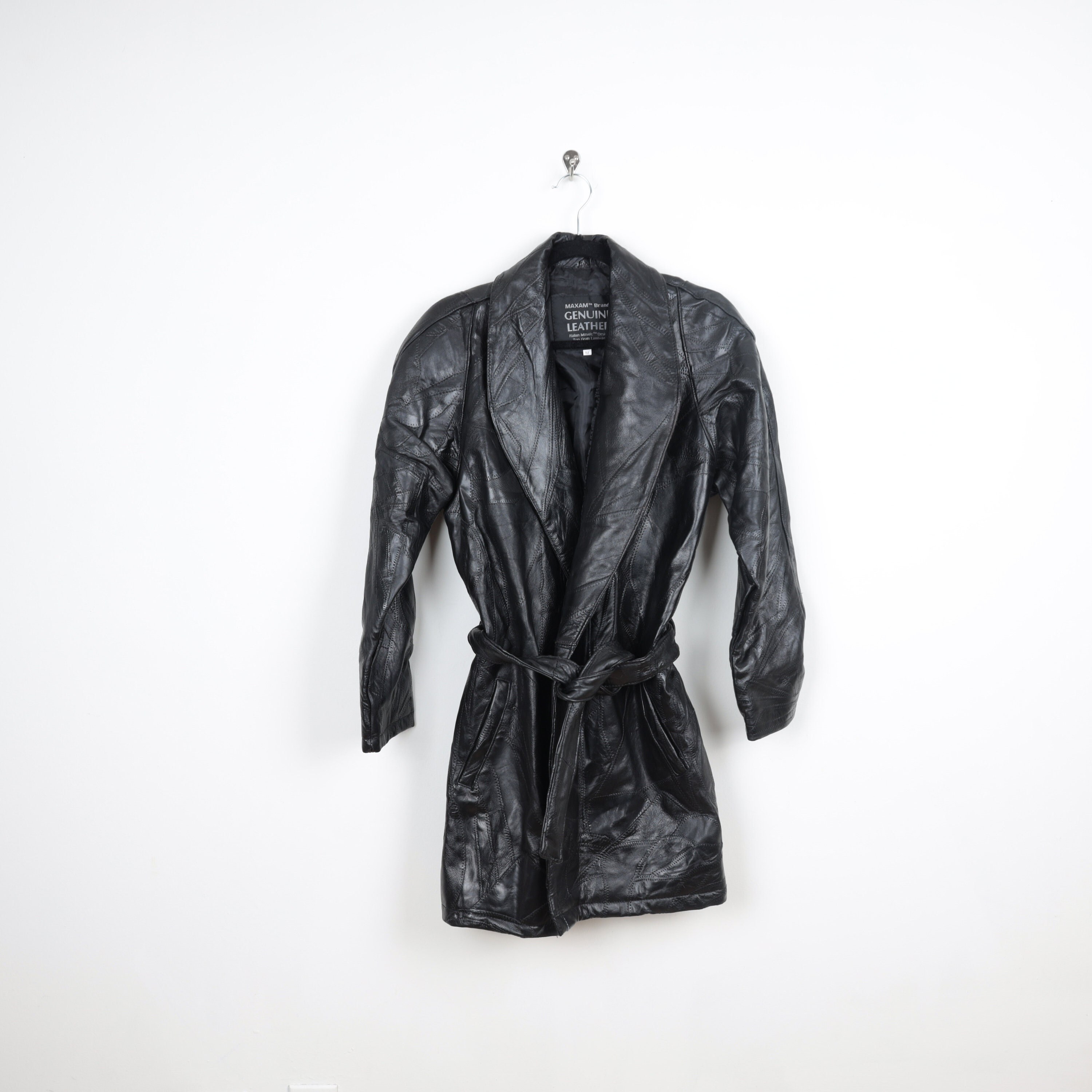 VTG 90s Black Genuine Leather Jacket With Thread Lining VTG 90s Black Genuine Leather Jacket With Thread Lining