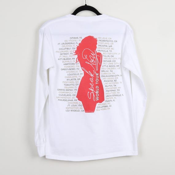 Vintage Y2k Taylor Swift Speak Now World Tour White Graphic Print