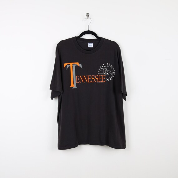 Vintage 90s Tennessee Volunteers Black Graphic Pr… - image 1