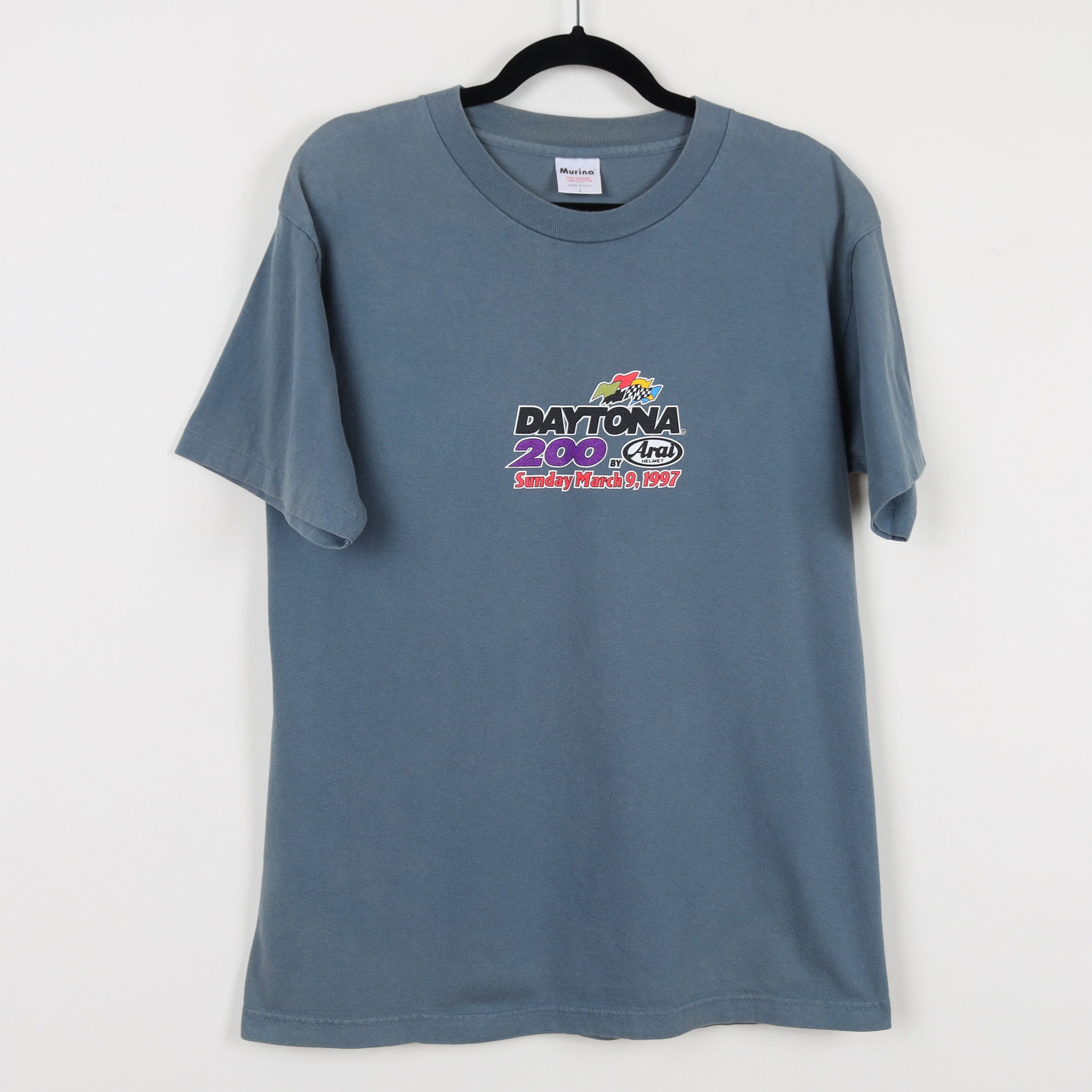 Vintage 90s Daytona 200 by Arai Helmet 1997 Gray Graphic T Vintage 90s Daytona 200 by Arai Helmet 1997 Gray Graphic T