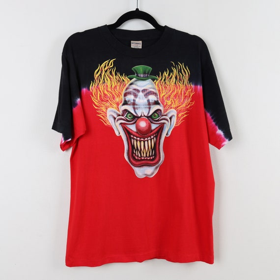 Vintage Y2K Joker Face Gothic Graphic Tee Tie Dye… - image 5