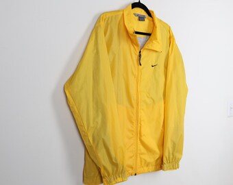 Vintage 90s NIKE Silver Tab Bright Yellow Spring Windbreaker
