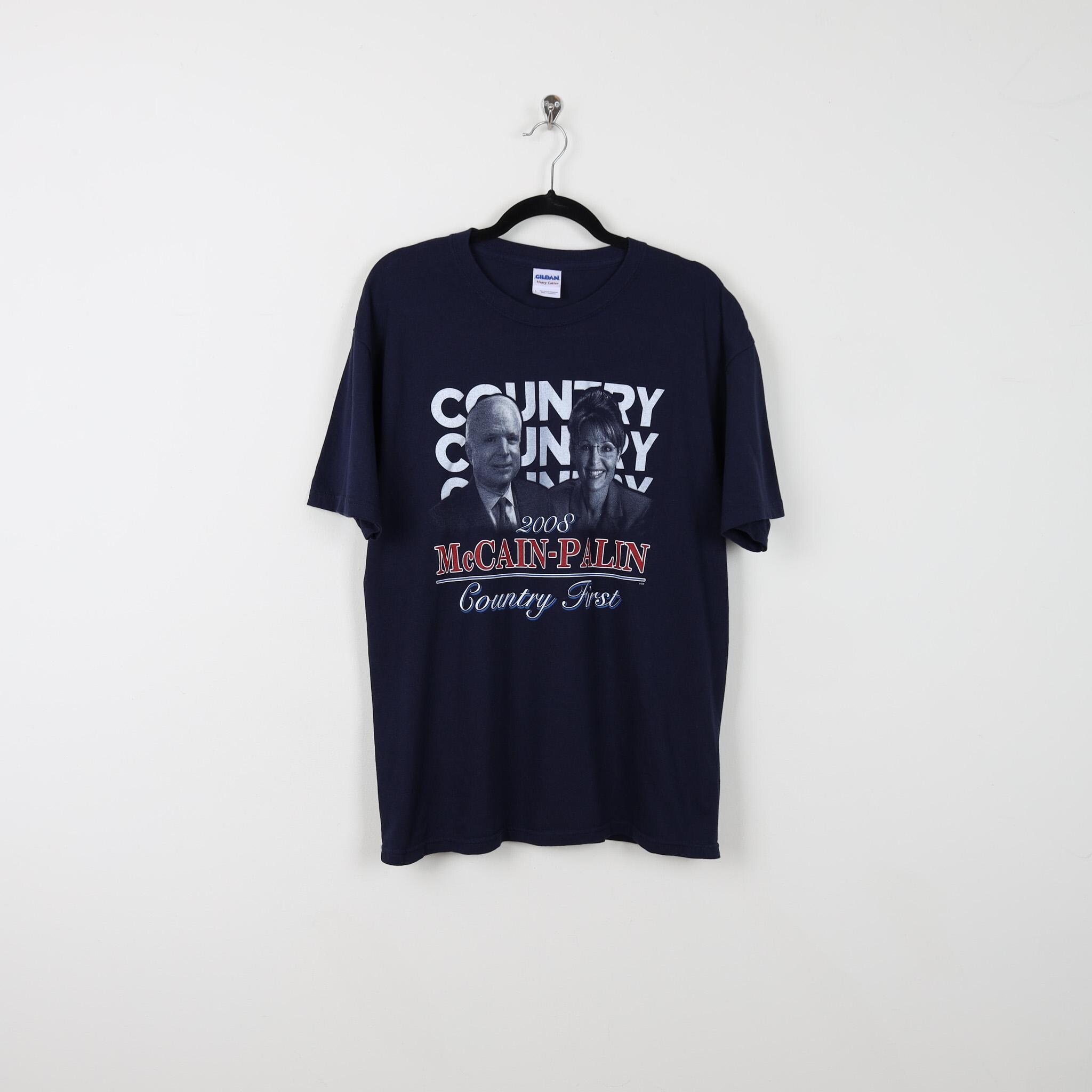 Vintage Y2K 2008 Mccain Palin Political Election Black Graphic Print Tee  Country First Campaign Politics T-shirt Size Large - Etsy