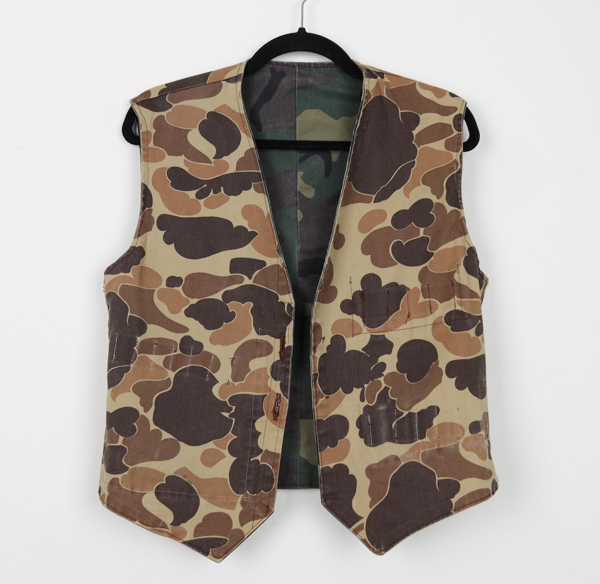 Vintage 90s Reversible Camo Camouflage Military Vest Tank
