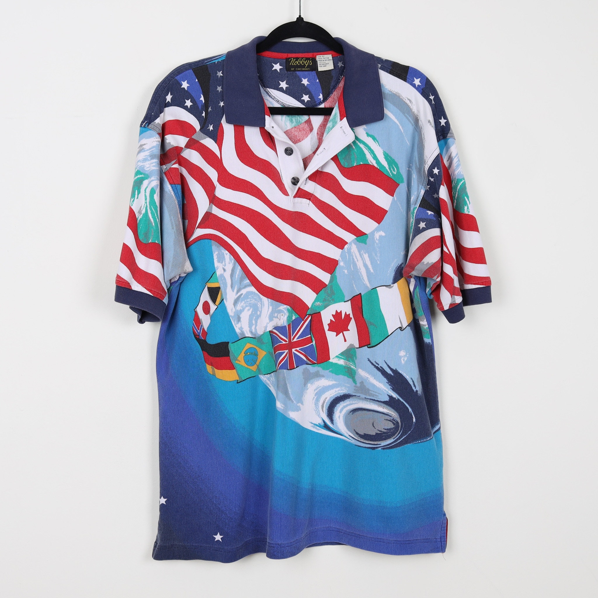 90s Umbro ラグビーシャツ オレンジ グリーン Vintage 90s Colorful AOP All Over Print Rugby Golf Short