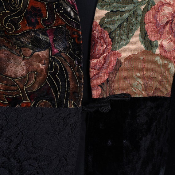 Vintage 90s Black Abstract Floral Print Pattern V… - image 4