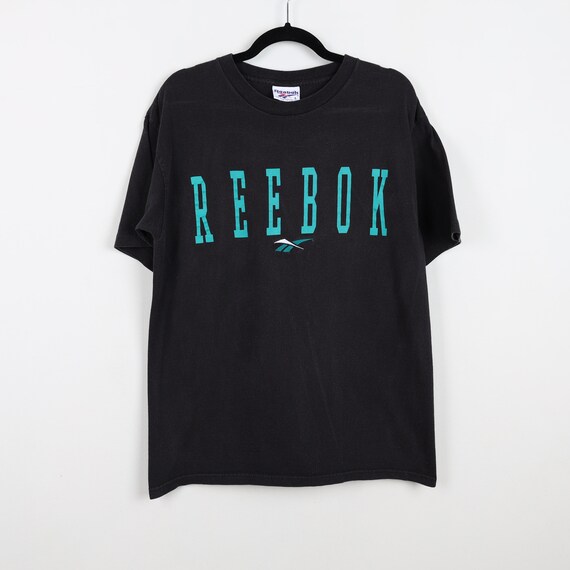 Vintage 90s Reebok Logo Black With Teal Graphic P… - image 5