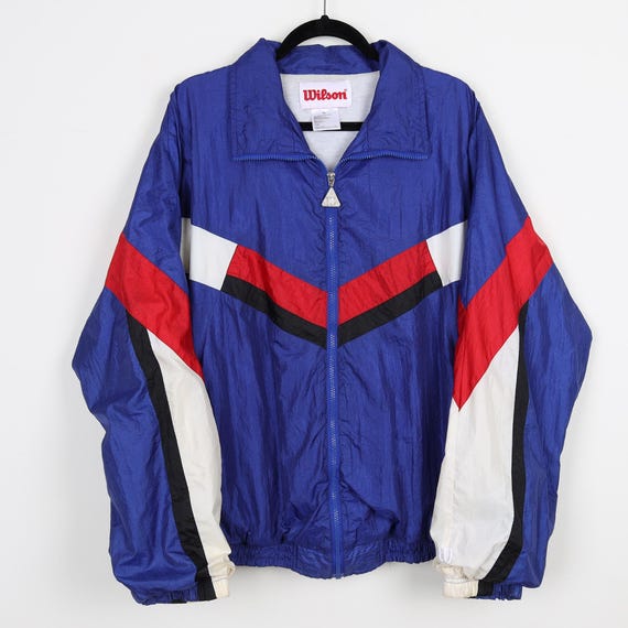 Vintage 90s Wilson Lined Color Block Striped Style Embroidered