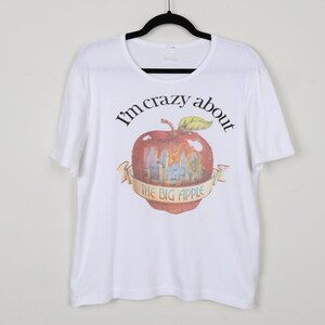 Vintage 90s I'm Crazy About the Big Apple White Graphic Print Tee