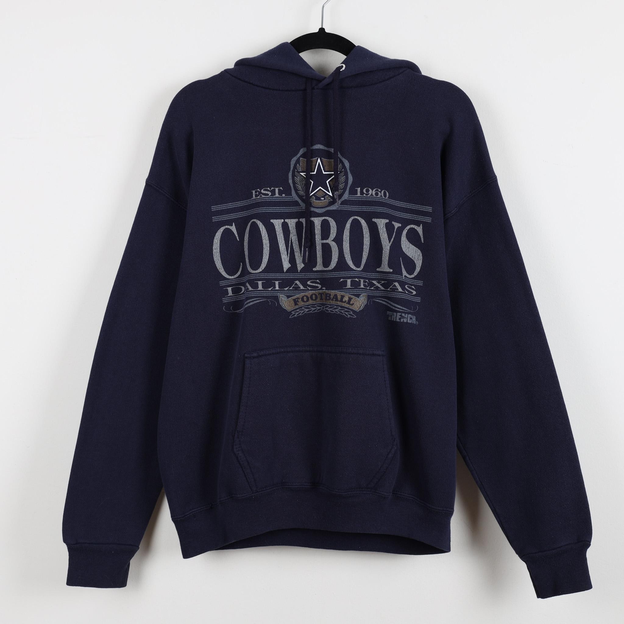 Vintage 90s Cowboys Dallas Texas Est 1960 Drawstring Hoody Navy