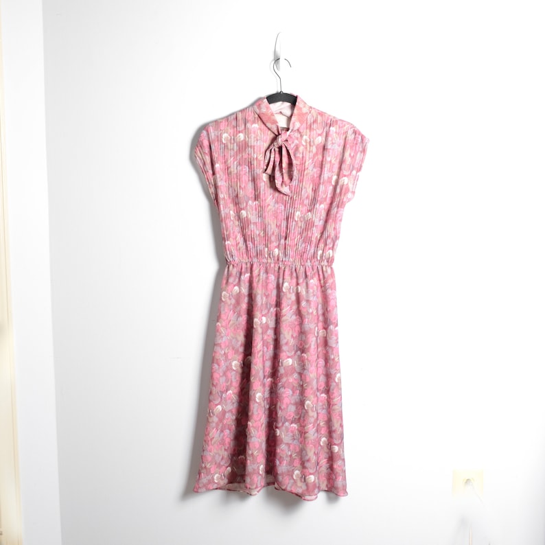 VTG 70s Praire Style Floral Mid Length Dress Size Small