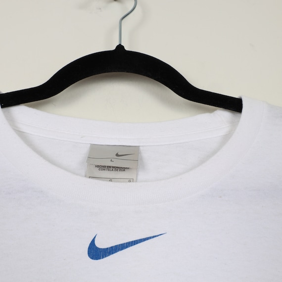 Vintage 90s NIKE Swoosh Logo Silver Tab White Gra… - image 2