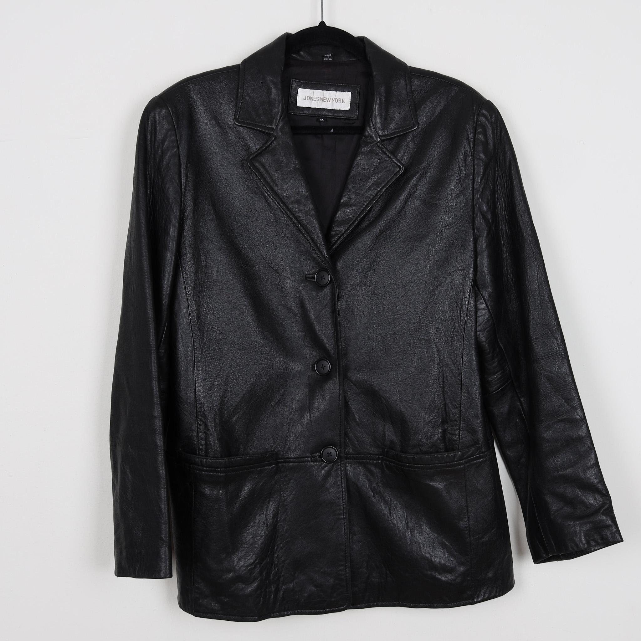 ジャケット・アウター Vintage Jones New York Jacket Vintage Jones New York Leather Button down Blazer | Depop