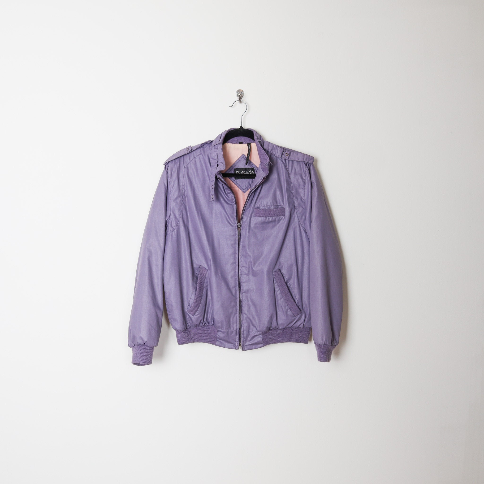 Vintage 90s Pastel Purple Members Only Style Puffy Jacket Purple