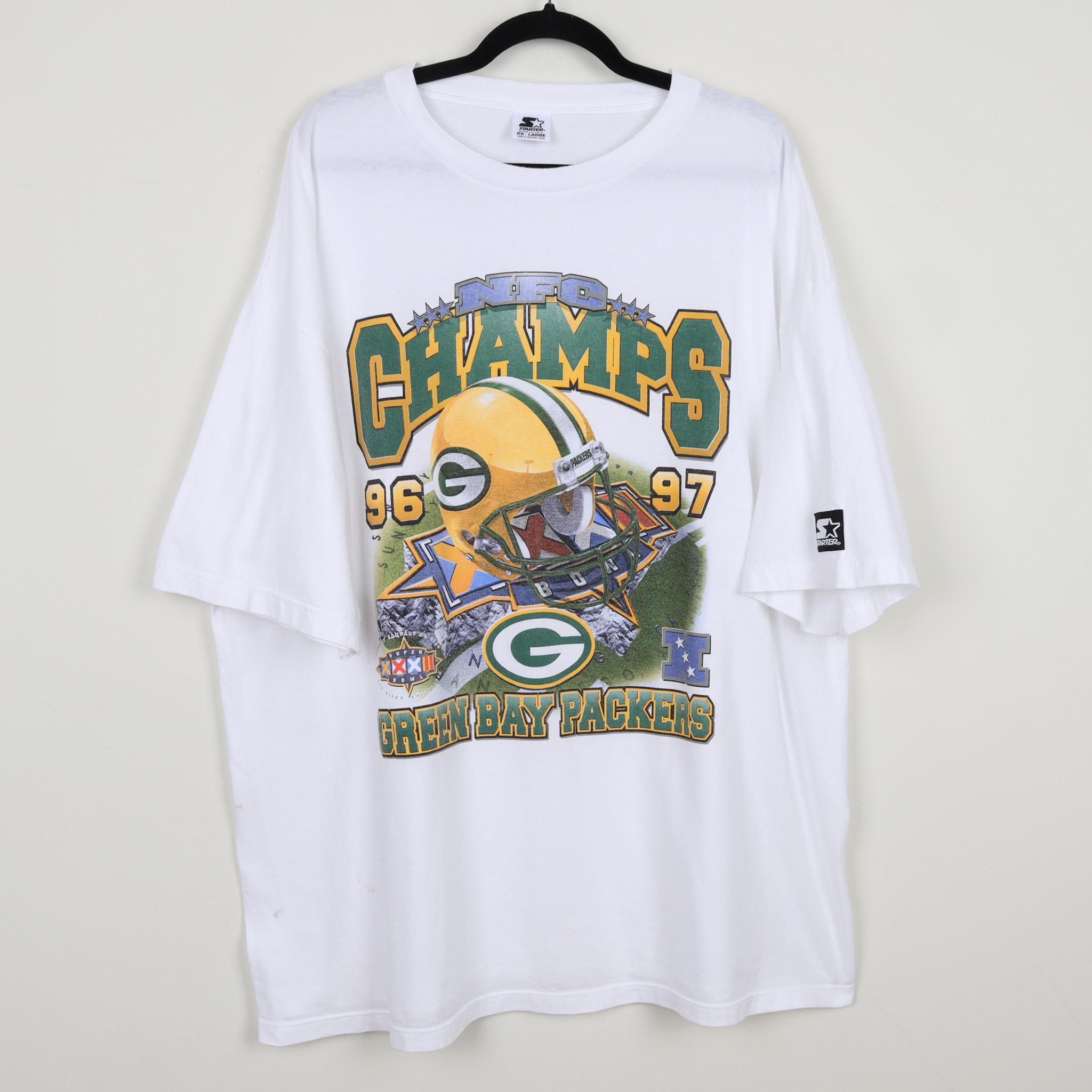 Vintage 90s Green Bay Packers 1996-97 NFC Champs Graphic Print Tee 