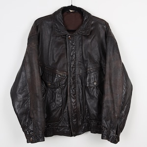 Vintage 90s Black IOU Leather Collection Bomber Jacket Vintage 90s Black IOU Leather Collection Bomber Jacket