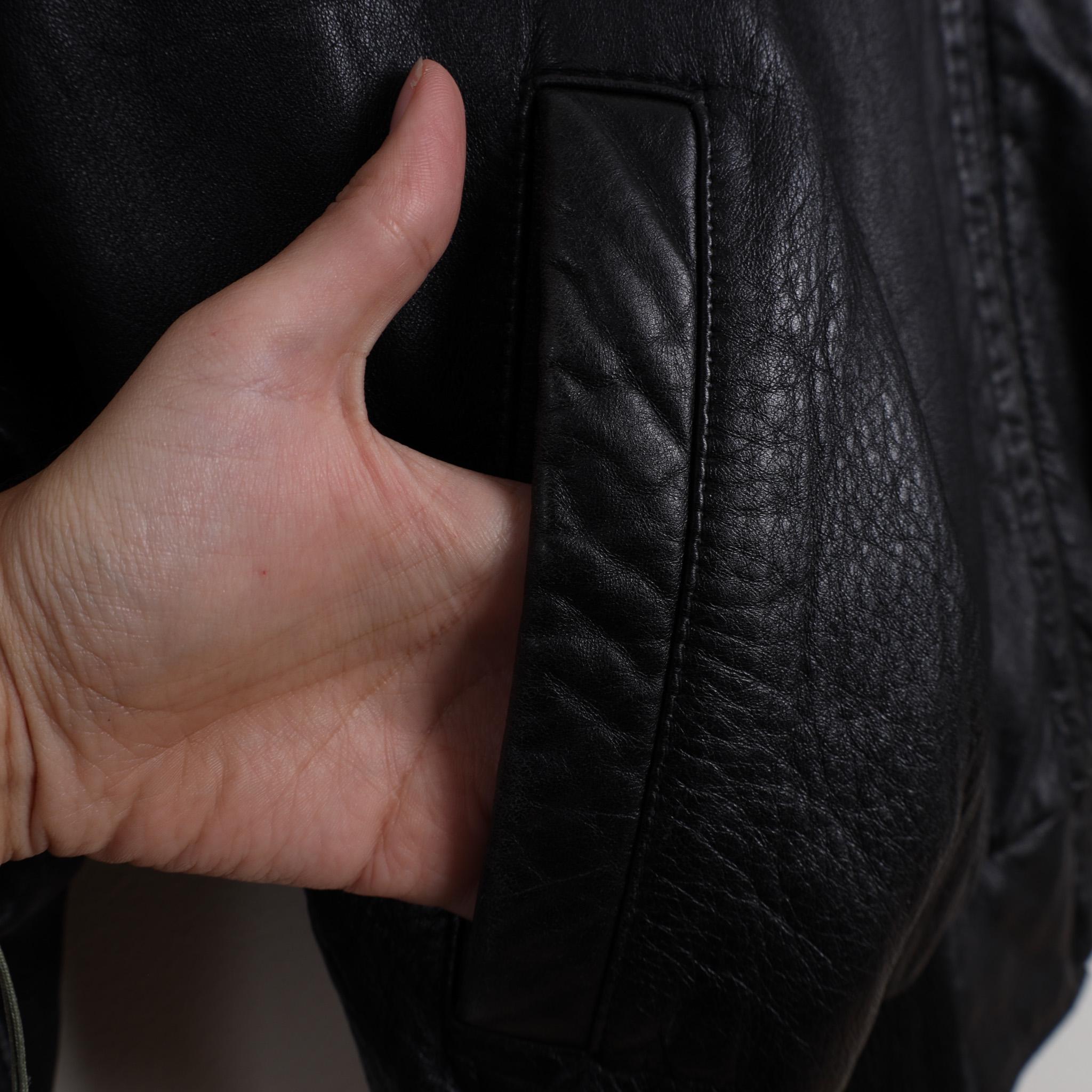Vintage 90s Black IOU Leather Collection Bomber Jacket Vintage 90s Black IOU Leather Collection Bomber Jacket