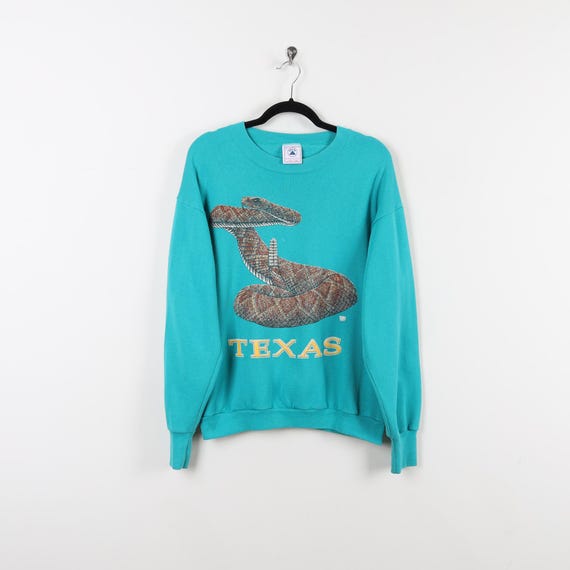 Vintage 90s Texas Snake Python Green Graphic Prin… - image 2